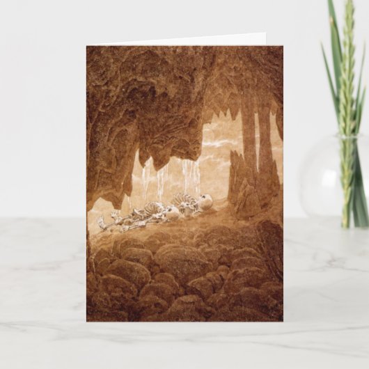 Skelette in einer Höhlen-Ruhestandskarte Karte (Vorderseite)