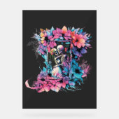 Skelette in Liebe. Ein Strauß Blume. Acrylschild (Vorderseite)