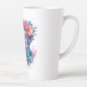 Skelette in Liebe. Ein Strauß Blume. Milchtasse