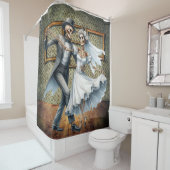 Skelette in Liebe Hochzeitstanz Duschvorhang (Beispiel)