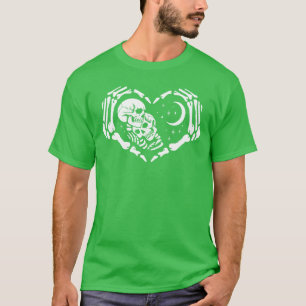 Skelette in Liebe in Herzform Skeletthände T-Shirt