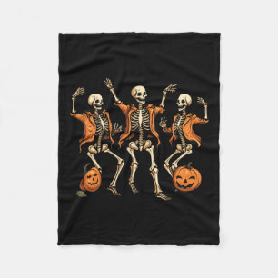Skelette Kürbis Halloween  Fleecedecke