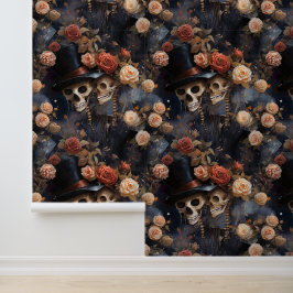 Skelette küssen Rosa Gotische Schädel Tapete