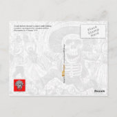 Skelette mit Machete und Schuppen Postkarte (Rückseite)