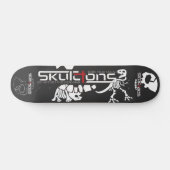SKELETTE mit T-REX & Triceratops Skateboard (Horizontal)