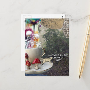 Skelette Mixed Media Collage Geist von dir Postkarte