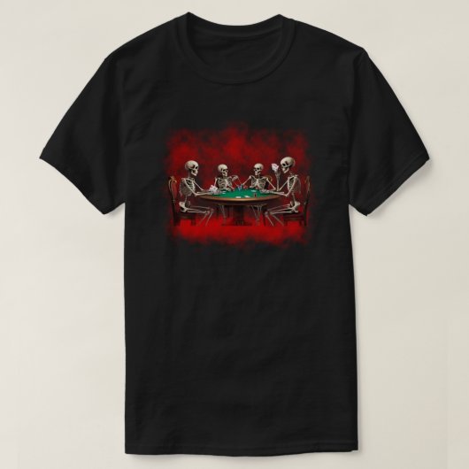 Skelette Poker T - Shirt spielen (Design vorne)