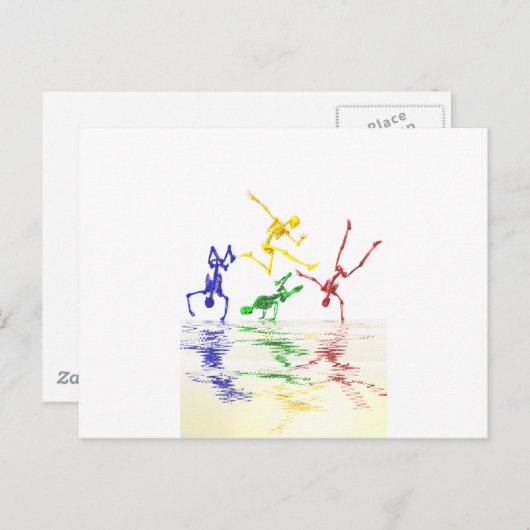 Skelette Postkarte (Vorne/Hinten)