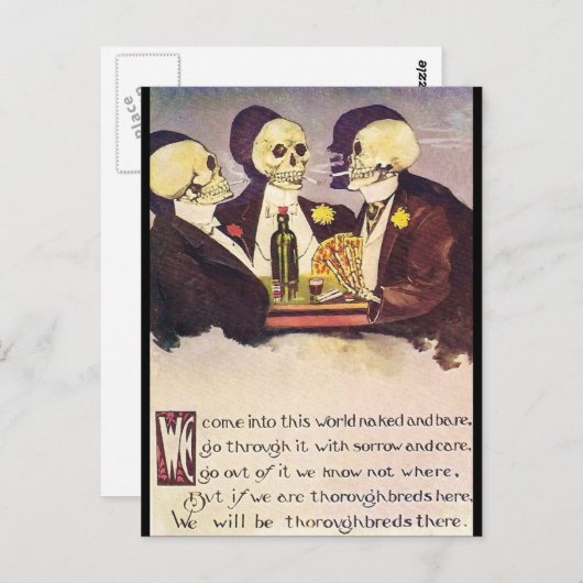 Skelette Postkarte (Vorne/Hinten)