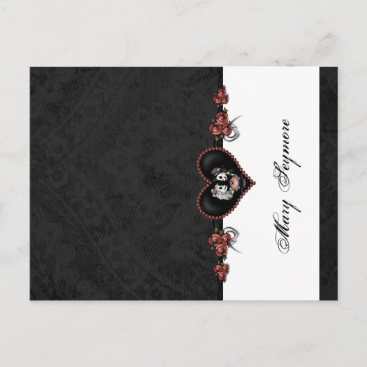 Skelette Schwarzer ADD NAME GLOSS Faltende Platzka Postkarte (Vorderseite)