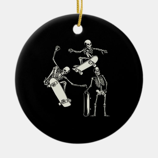 Skelette Skelett Skeletton Skater Halloween Keramik Ornament (Vorne)