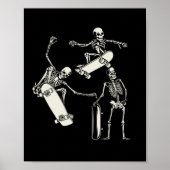 Skelette Skelett Skeletton Skater Halloween Poster (Vorne)