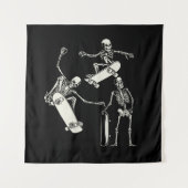 Skelette Skelett Skeletton Skater Halloween Wandteppich (Vorderseite)