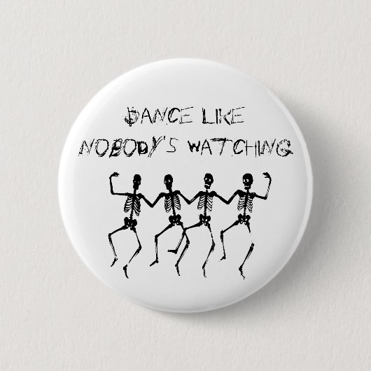 Skelette tanzen, als sähe niemand Halloween Button (Vorderseite)