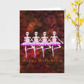 Skelette tanzen Ballett "Happy Halloween" Karte (Gelbe Blume)