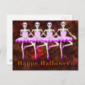 Skelette tanzen Ballett "Happy Halloween" Postkarte (Vorne/Hinten)