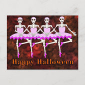 Skelette tanzen Ballett "Happy Halloween" Postkarte (Vorderseite)