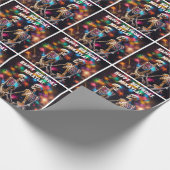 Skelette und farbenfrohe Ornamente Geschenkpapier (Ecke)