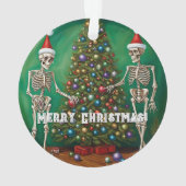 Skelette und farbenfrohe Ornamente Weihnachten (Rückseite)