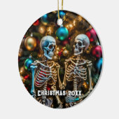 Skelette und farbenfrohe Ornamente Weihnachten (Links)