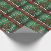 Skelette und farbenfrohe Ornamente Weihnachten Geschenkpapier (Ecke)