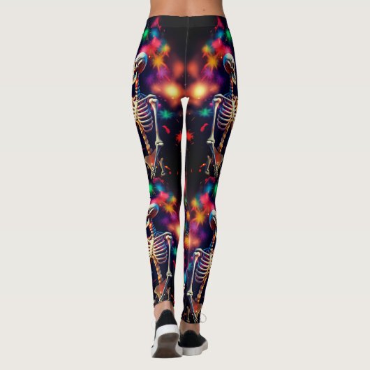Skelette und Feuerwerke Leggings (Rückseite)