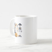 Skelette und Freunde in Kostümen Herbstsaison Kaffeetasse (Vorderseite Links)