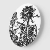 Skelette und Rose Große Wanduhr (Winkel)