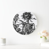 Skelette und Rose Große Wanduhr (Zuhause)