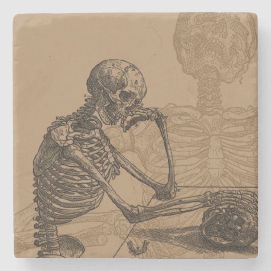 Skelette und Tod Steinuntersetzer (Vorderseite)