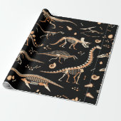 Skelette von Dinosauriern und Fossilien Geschenkpapier (Ungerollt)