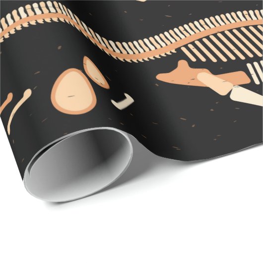Skelette von Dinosauriern und Fossilien Geschenkpapier (Rolleneckpunkt)