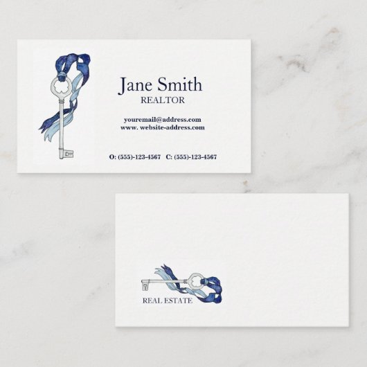 Skelette Wasserfarbe Anwesen Visitenkarte (Vorne/Hinten)