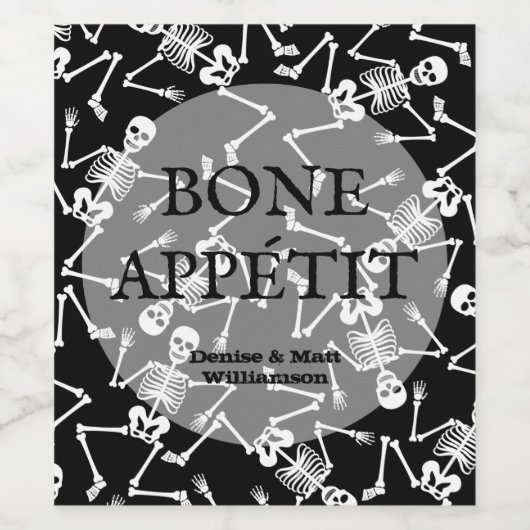 Skelette Weinetikett (Einzelnes Label)