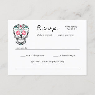 Skelette zum Tanzen von Zuckerkleidern Hochzeitska RSVP Karte