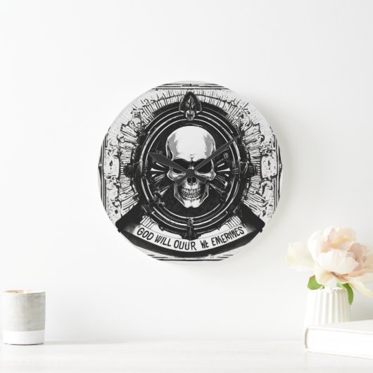 "SkelettElegance: Mini-Skull-Wall-Uhr Große Wanduhr (Zuhause)
