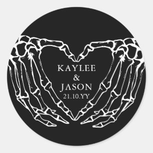 Skelettenhände Fall Paarschwer bis in den Tod Runder Aufkleber