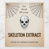 Skelettentextrakt Halloween Weinlabel Weinetikett (Einzelnes Label)