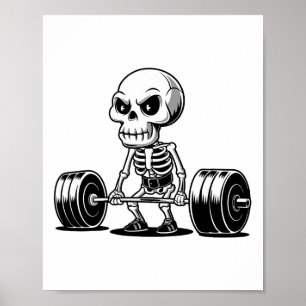 Skelettentoilettfesseln Funny Gym Lifting Moti tra Poster