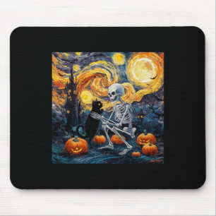 Skeletter Katze Skull Goth Halloween Männer Frauen Mousepad