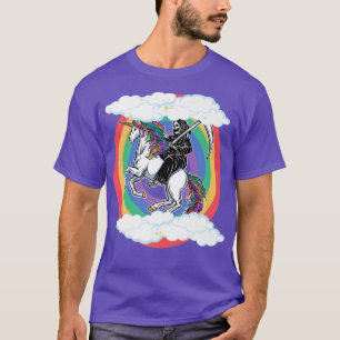 Skeletter Reiten Unicorn Funny Unicorns Rainbow Lo T-Shirt