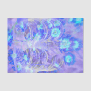 Skeletter Rib Cage Floral Lila Blue Vintag Xray Seidenpapier