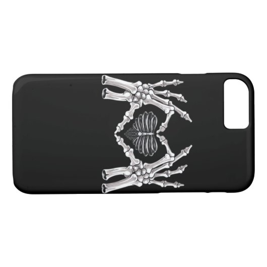 Skeletter Ribs Hand Heart Sign Case-Mate iPhone Hülle (Rückseite (Horizontal))