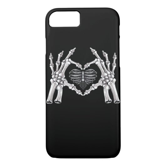Skeletter Ribs Hand Heart Sign Case-Mate iPhone Hülle (Rückseite)