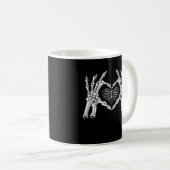Skeletter Ribs Hand Heart Sign Kaffeetasse (VorderseiteRechts)