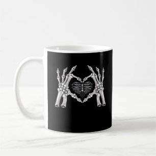 Skeletter Ribs Hand Heart Sign Kaffeetasse