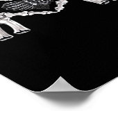 Skeletter Ribs Hand Heart Sign Poster (Ecke)