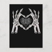 Skeletter Ribs Hand Heart Sign Postkarte (Vorderseite)