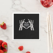 Skeletter Ribs Hand Heart Sign Serviette (Beispiel)