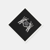Skeletter Ribs Hand Heart Sign Serviette (Ecke)